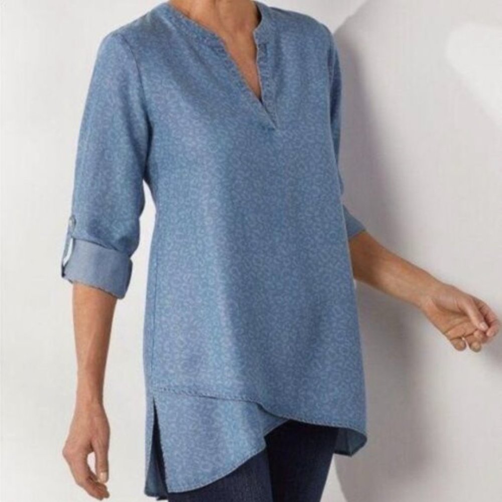Soft Surroundings ~ Timeless Tencel Top Leopard
